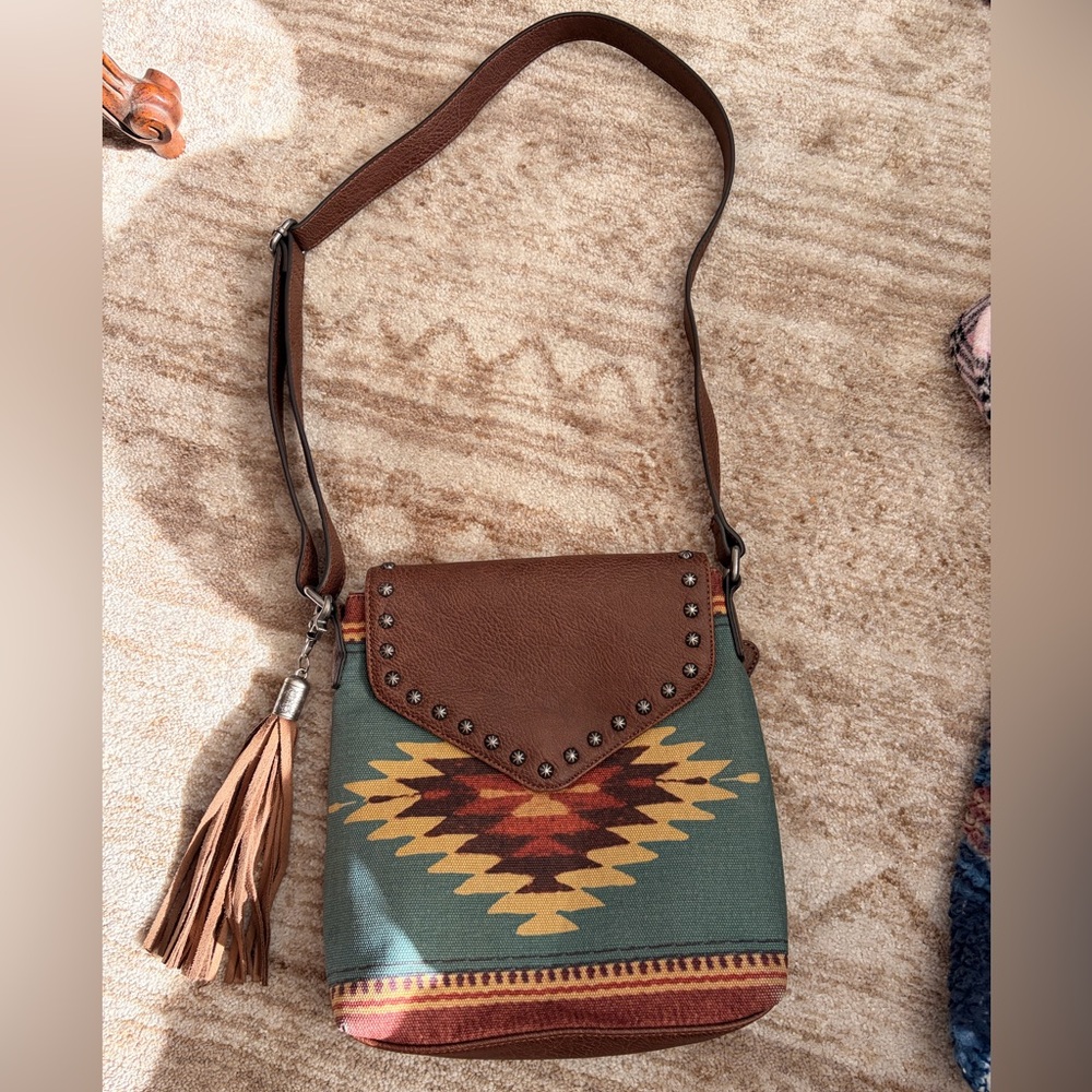 Aztec leather Crossbody Bag